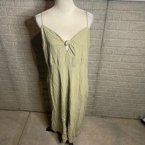 Abercrombie‎ & Fitch Green Tie Front Tank Spaghetti Strap Midi Dress Size XL
